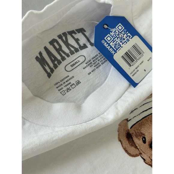 Market Studios Hockey Bear Shirt White Mens Small Los Angeles Kings NHL NWT - Picture 6 of 6